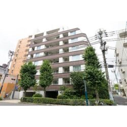 パークリュクス三宿外観は落ち着いた迫力ある賃貸マンションです
