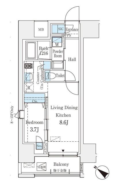 スタイリオ恵比寿SKY 代官山駅徒歩17分。恵比寿駅7分。1LDK・44㎡
ペット可。2026年9月リノベーション完工予定