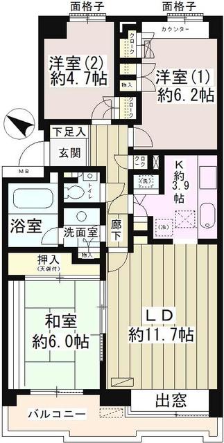 パーク・ハイム用賀南 用賀駅徒歩10分。小学校・インターナショナルスクール至近！お子様の通学も安心の3LDK
楽器可!　ピアノ可!　3LDK・76㎡