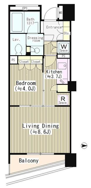 パークリュクス三宿203の間取り
1LDK40㎡と使いやすい広いお部屋でお勧めです
